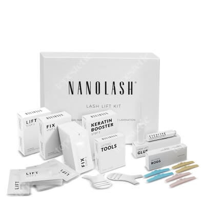 Nanolash Lash Lift Kit ZESTAW Płyn liftingujący + Utrwalacz + Keratynowy utrwalacz + Klej do rzęs + Silikonowe wałeczki + Szczoteczka