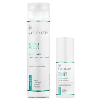 Naturativ Day and Night 360 AOX Set ZESTAW Krem do twarzy 100 ml + Tonik 250 ml