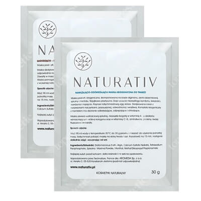 Naturativ Face Masks Care ZESTAW Łagodząco nawilżająca maska z biopudrem ryżowym 30 g + Nawilżająco odświeżająca maska kriogeniczna 30 g