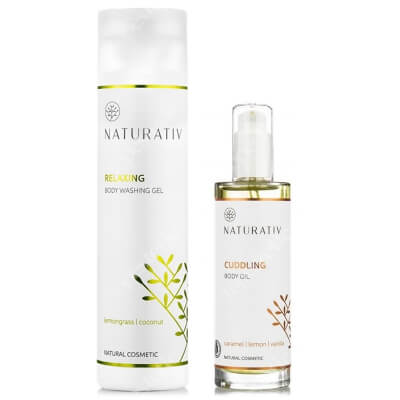 Naturativ Relaxing Body Care ZESTAW Relaksujący żel myjący 250 ml + Olejek do ciała 100 ml