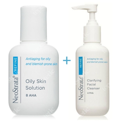 NeoStrata Clarifying Facial Cleanser + Oily Skin Solution ZESTAW Oczyszczający żel do mycia twarzy 200 ml + Tonik do skóry tłustej 100 ml