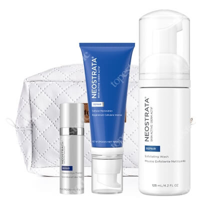NeoStrata Skin Active Complet ZESTAW Pianka do mycia twarzy 125 ml + Terapia w kremie pod oczy 15 g + Krem na noc 50 g +  Kosmetyczka 1 szt