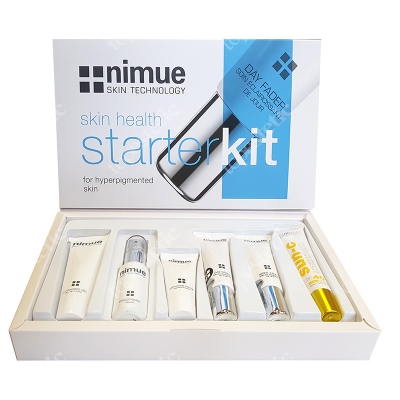 Nimue NIMUE Starter Kit for Hyperpigmented Skin ZESTAW cleansing gel, conditioner, exfoliating enzyme, day fader, night fader, spf40