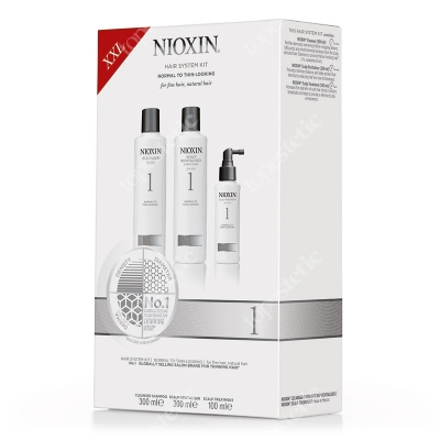 Nioxin System 1 ZESTAW XXL pielęgnacyjny przeciw wypadaniu (włosy cienkie, lekko przerzedzone) 300, 300, 100 ml