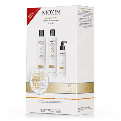 Nioxin System 3 ZESTAW XXL pielęgnacyjny przeciw wypadaniu (włosy cienkie, przerzedzone, zniszczone) 300, 300, 100 ml