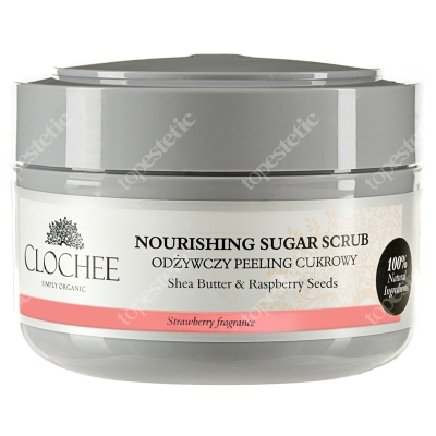 Clochee Nourishing Sugar Scrub Odżywczy peeling cukrowy z pestkami malin - truskawka 250 ml