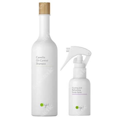 O right Camellia Oil Control Shampoo + Cooling And Refreshing Scalp Spray ZESTAW Szampon do przetłuszczającej się skóry głowy 400 ml + Spray odświeżający, przeciwłojotokowy 50 ml