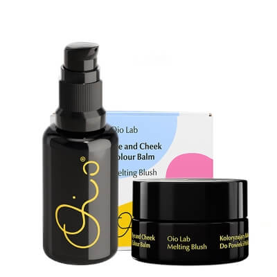 Oio Lab Daily Shine ZESTAW Holistyczne serum koloryzujące do twarzy (kolor Medium) 30 ml + Koloryzujący balsam do powiek i policzków (kolor Sunlit) 12g