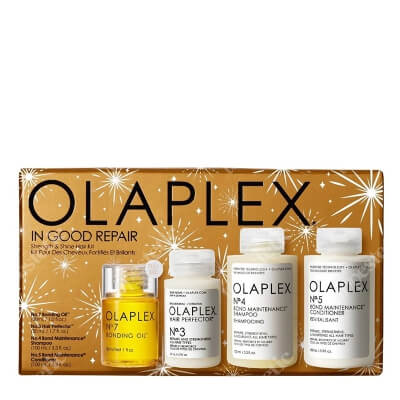 Olaplex In Good Repair ZESTAW Olejek do włosów 30 ml + Olaplex do użytku domowego 50 ml + Szampon 100 ml + Odżywka 100 ml