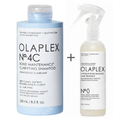 Olaplex Olaplex No.4C Shampoo + Olaplex Intensive No.0 ZESTAW Szampon oczyszczający 250 ml + Intensywna kuracja rekonstruująca 155 ml