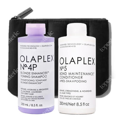 Olaplex Olaplex Set ZESTAW Szampon tonujący 250 ml + Odżywka regenerująco-odbudowująca 250 ml + Kosmetyczka 1 szt