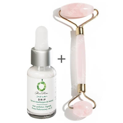 Olivia Plum Drip Serum Mini + Roller z Różowego Kwarcu ZESTAW Serum nawilżające 10 ml + Wałeczek do masażu 1 szt.
