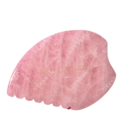 Olivia Plum Pink Contour Gua Sha Karbowana płytka z różowego kwarcu 1 szt