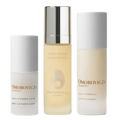 Omorovicza Daily and Night Vitamin C Care ZESTAW Serum na dzień z witaminą C 30 ml + Krem z witaminą C pod oczy 15 ml + Nocne serum odnawiające z retinalem 30 ml