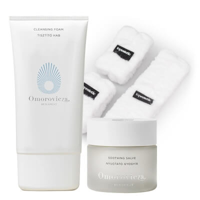 Omorovicza Hydro Mineral Face Care Set ZESTAW Oczyszczająca pianka do mycia twarzy 150 ml + Kojący krem-maska 50 ml + Opaska na nadgarstek 2 szt + Opaska na głowę 1 szt