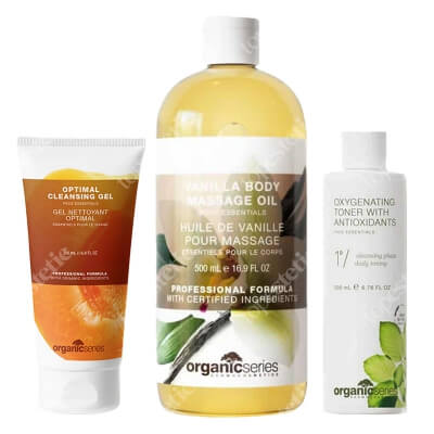 Organic Series Bestseller Set ZESTAW Olejek do ciała waniliowy 500 ml + Żel do mycia twarzy 200 ml + Dotleniający tonik z antyoksydantami 200 ml