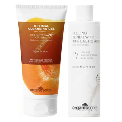Organic Series Clean Routine ZESTAW Żel do mycia twarzy 200 ml + Złuszczający tonik z 10% kwasem mlekowym 200 ml