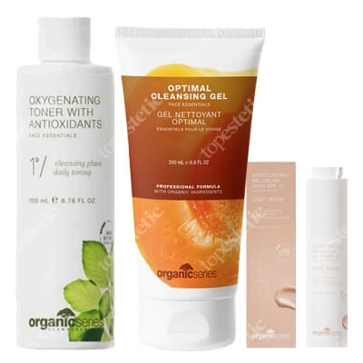 Organic Series Favorite Set ZESTAW Żel do mycia twarzy 200 ml + Dotleniający tonik z antyoksydantami 200 ml + Krem BB z filtrem (kolor Light Beige) 50 ml