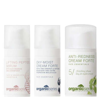 Organic Series Glow Recovery Set ZESTAW Krem do cery naczyniowej 15 ml + Krem forte dotleniająco-nawilżający 15 ml + Liftingujące serum peptydowe 15 ml