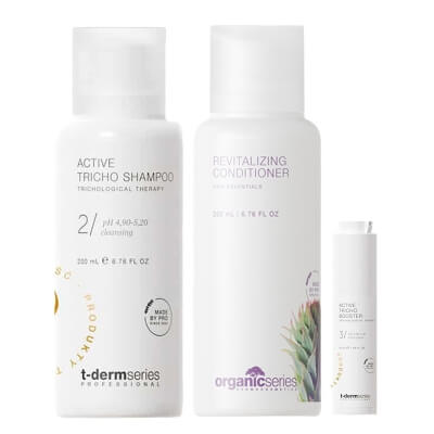 Organic Series Hair Care ZESTAW Trychologiczny szampon 200 ml + Odżywka 200 ml + Wcierka hamująca nadmierne wypadanie włosów 50 ml