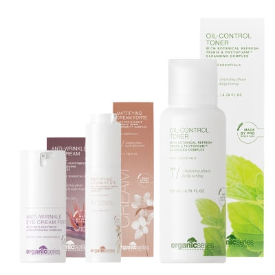 Organic Series Mattifying Skin ZESTAW Tonik odtłuszczający 200 ml + Krem seboregulujący matujący 50 ml + Krem pod oczy 15 ml
