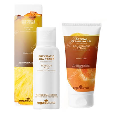 Organic Series Optimal Cleansing Gel + Enzymatic Toner ZESTAW Żel do mycia twarzy 200 ml + Enzymatyczny tonik z kwasami AHA 200 ml