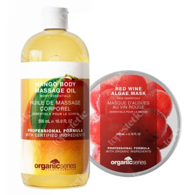 Organic Series Relax Set ZESTAW Maska algowa czerwone wino 200 ml + Olejek do ciała mango 500 ml