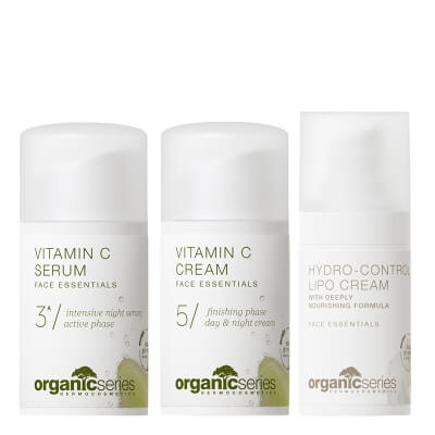 Organic Series Shine Skin ZESTAW Serum z witaminą C 15 ml + Krem hydrolipidowy 15 ml + Krem z witaminą C 15 ml
