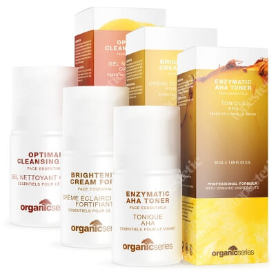Organic Series Skin Brightening ABC ZESTAW Żel do mycia twarzy 50 ml + Tonik z kwasami AHA 50 ml + Krem do cery z przebarwieniami 50 ml