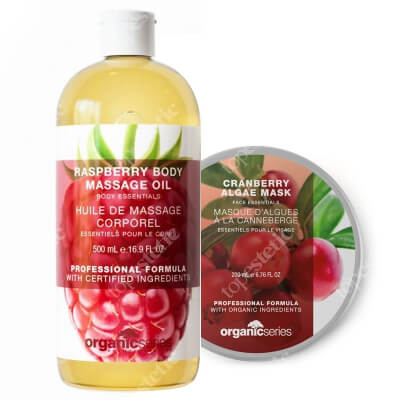 Organic Series Sweet Moment  Set ZESTAW Maska algowa żurawinowa 200 ml + Olejek do ciała malinowy 500 ml