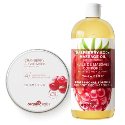 Organic Series Sweet Moment Set ZESTAW Maska algowa żurawinowa 200 ml + Olejek do ciała malinowy 500 ml