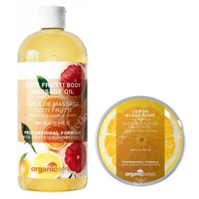 Organic Series Tutti Frutti Body Massage Oil + Lemon Algae Mask ZESTAW Olejek do ciała egzotyczne cytrusy 500 ml + Maska algowa cytrynowa 200 ml