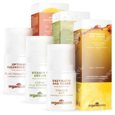 Organic Series Vitamin C ABC ZESTAW Żel do mycia twarzy 50 ml + Tonik z kwasami AHA 50 ml + Krem z 5% witaminą C 50 ml
