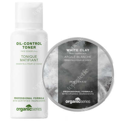 Organic Series White Clay Masque + Oil Control Toner ZESTAW Glinka biała 200 ml + Tonik odtłuszczający 200 ml