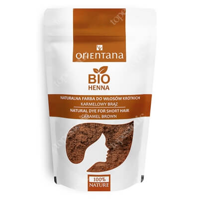 Orientana Bio Henna Naturalna roślinna farba do włosów krótkich i półdługich - Karmelowy brąz 50 g