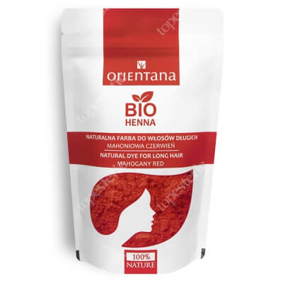 Orientana Bio Henna Naturalna roślinna farba do włosów krótkich i półdługich - Mahoniowa czerwień 50 g