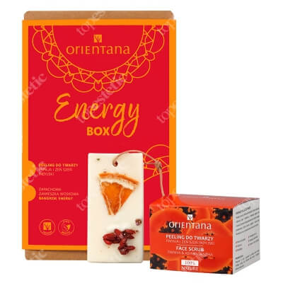 Orientana Energy Box ZESTAW Krem do twarzy na dzień i noc - Żeń szeń indyjski 40 g + Zawieszka zapachowa z wosku sojowego 32g