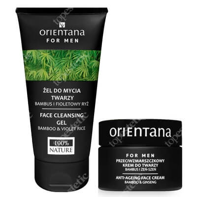 Orientana Men Care Set ZESTAW Żel do mycia twarzy + Przeciwzmarszczkowy krem do twarzy dla mężczyzn 50 g