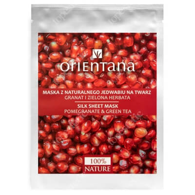 Orientana Natural Silk Mask Maska z naturalnego jedwabiu - granat i zielona herbata 1 szt.