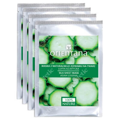 Orientana Natural Silk Mask ZESTAW Maska z naturalnego jedwabiu - Luffa azjatycka 4 szt.