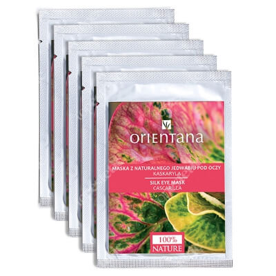 Orientana Natural Silk Mask ZESTAW Maska z naturalnego jedwabiu pod oczy - Kaskaryla 5 szt.