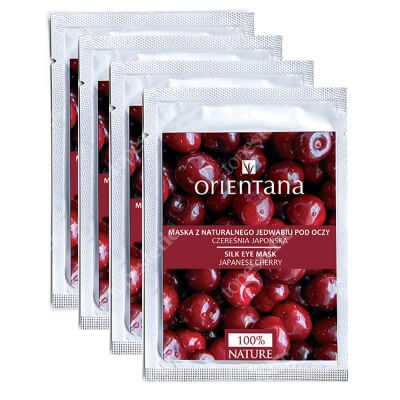 Orientana Natural Silk Mask x 4 ZESTAW Maseczka z naturalnego jedwabiu pod oczy - Czereśnia japońska 1 x 2 szt. x 4