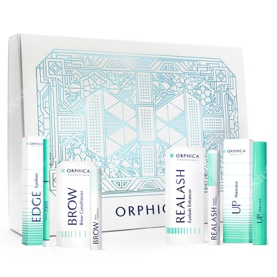 Orphica Premium Beauty ZESTAW Odżywka do rzęs 3 ml + Tusz do rzęs 8 ml + Eyeliner w kredce + Odżywka do brwi 4 ml
