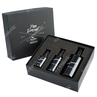 Pan Drwal Premium Set ZESTAW Perfumy 50 ml + Szampon zawiera delikatne składniki myjące 200 ml + Olejek do brody 30 ml