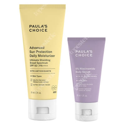 Paulas Choice Advanced Sun Protection Daily Moisturizer SPF 50 + 5% Niacinamide Body Serum ZESTAW Zaawansowany krem nawilżający na dzień 60 ml + Serum do ciała z 5% niacynamidem - travel size 30 ml