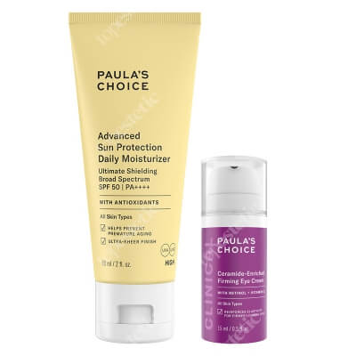 Paulas Choice Advanced Sun Protection Daily Moisturizer SPF 50+ + Clinical Ceramide Enriched Firming Eye Cream ZESTAW Zaawansowany krem nawilżający na dzień SPF 50+ + Odżywczy i ujędrniający krem z ceramidami pod oczy 15 ml