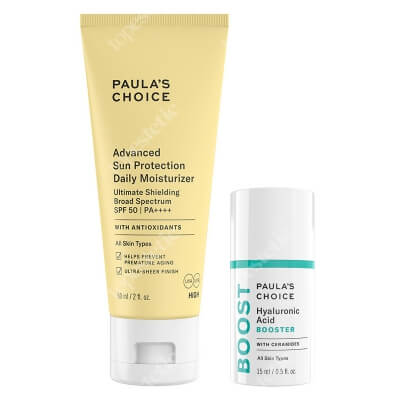 Paulas Choice Advanced Sun Protection Daily Moisturizer SPF 50+ + Resist Hyaluronic Acid Booster ZESTAW Zaawansowany krem nawilżający na dzień SPF 50+ + Skoncentrowane serum z kwasem hialuronowym 15 ml