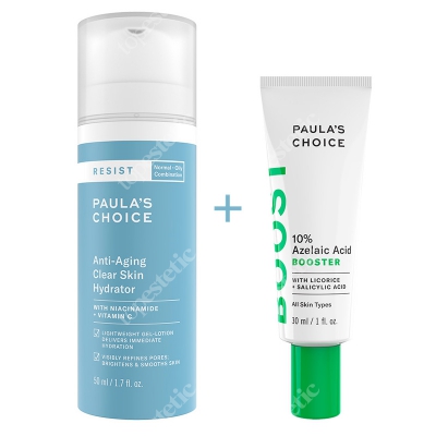 Paulas Choice Azelaic Acid Booster + Resist Anti Aging Clear Skin Hydrator ZESTAW Serum wygładzające 30 ml + Krem nawilżający 50 ml