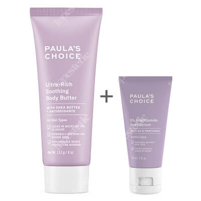 Paulas Choice Beauty Body ZESTAW Odżywcze masło do ciała z Masłem Shea 113 g + Serum do ciała z 5% niacynamidem - travel size 30 ml