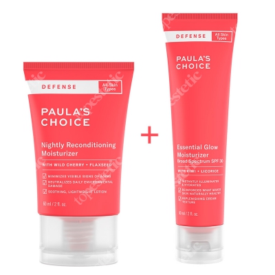 Paulas Choice Blask I Oczyszczenie ZESTAW Krem na noc wzmacniający blask i oczyszczający skórę 60 ml + Krem na dzień dodający blasku z ochroną SPF 30 60 ml